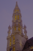 Brussels Hotel de Ville at Sunset