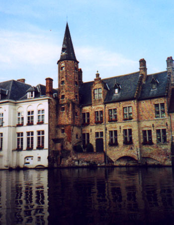 Picture of Rozenhoedkaai and with reflection in the canal